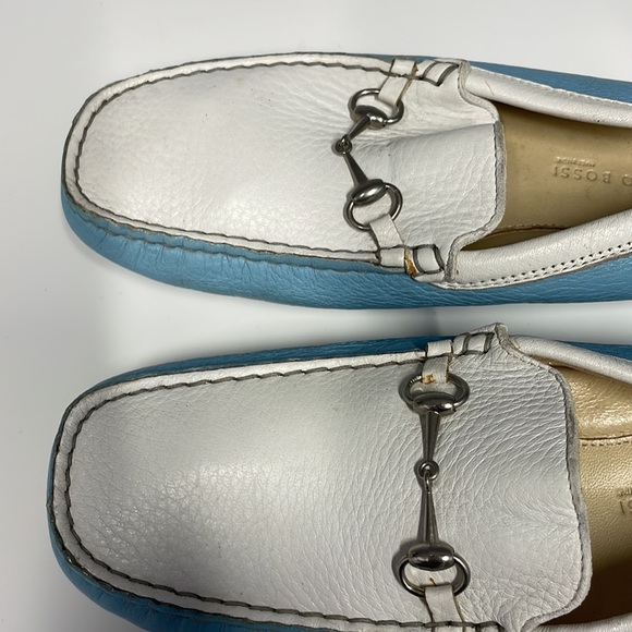 ANTONIO BOSSI.  Womans. Loafers.   White and Blue Leather size. 6.5. Authentic - Picture 7 of 8